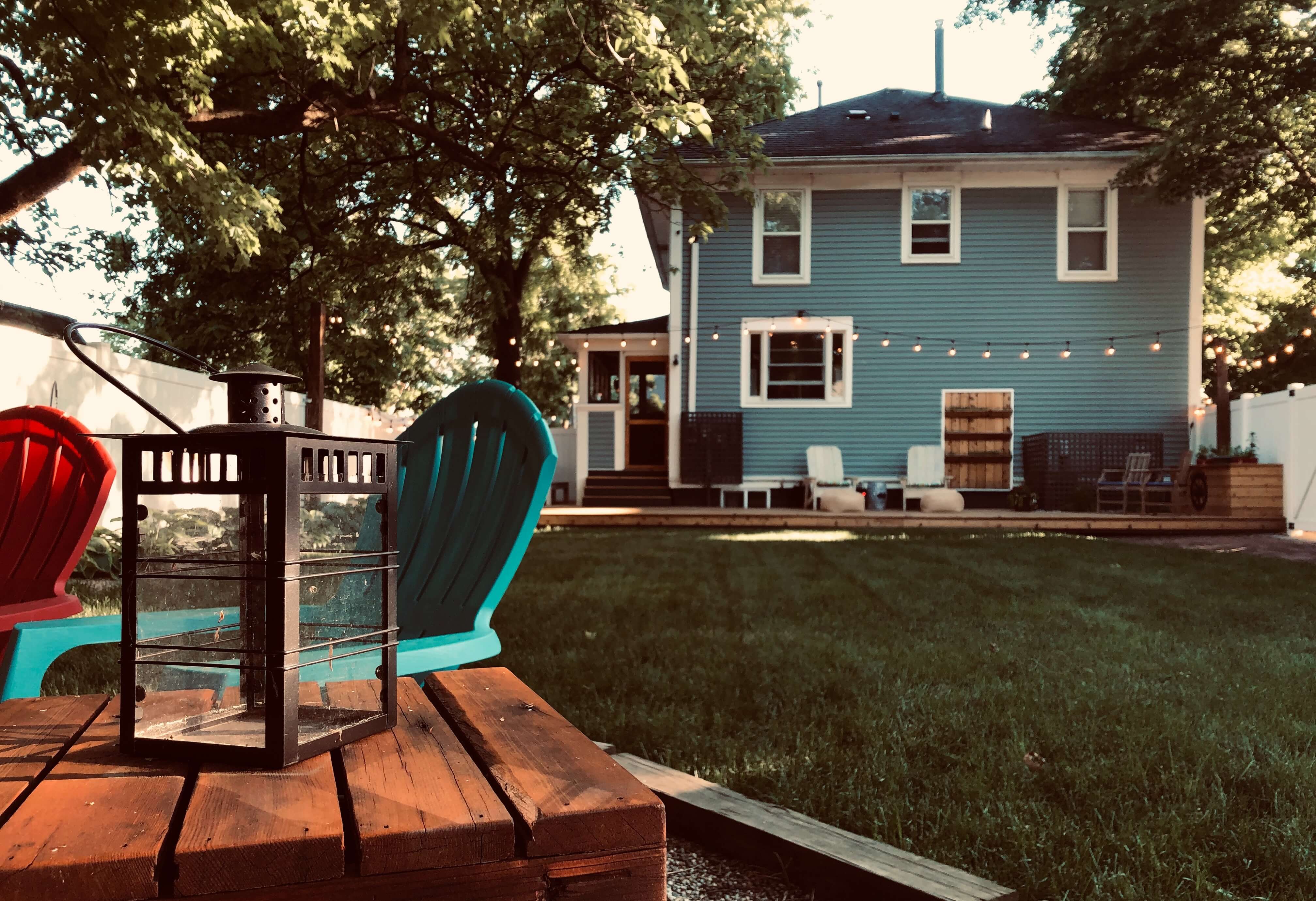 Backyard and sitting area