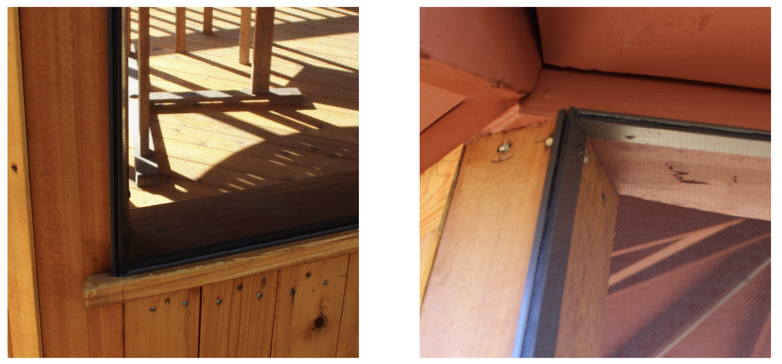 Adapt the Installation to Your Gazebo Design - SNAPP Screen Side by side images of different Snapp Screen installation on Gazebo sections