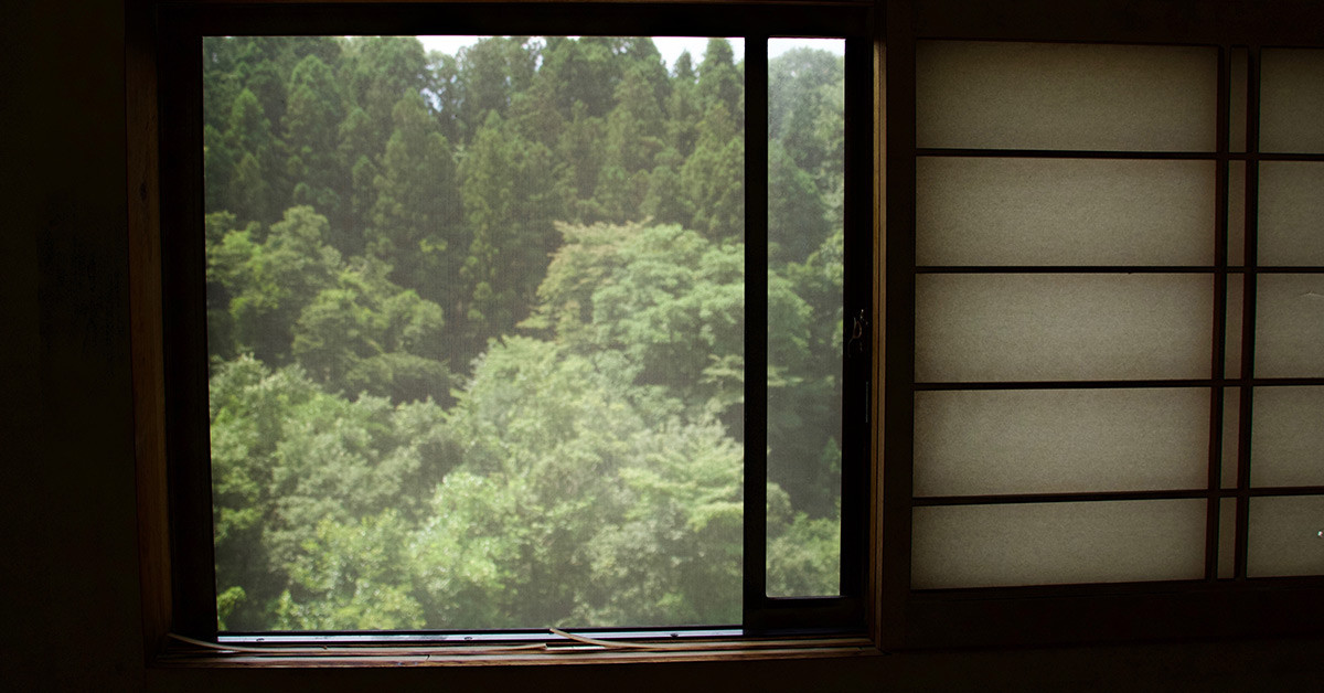 An open window on a train