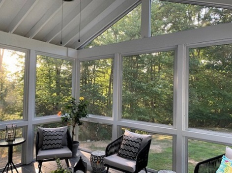 Winter glass panels for porch