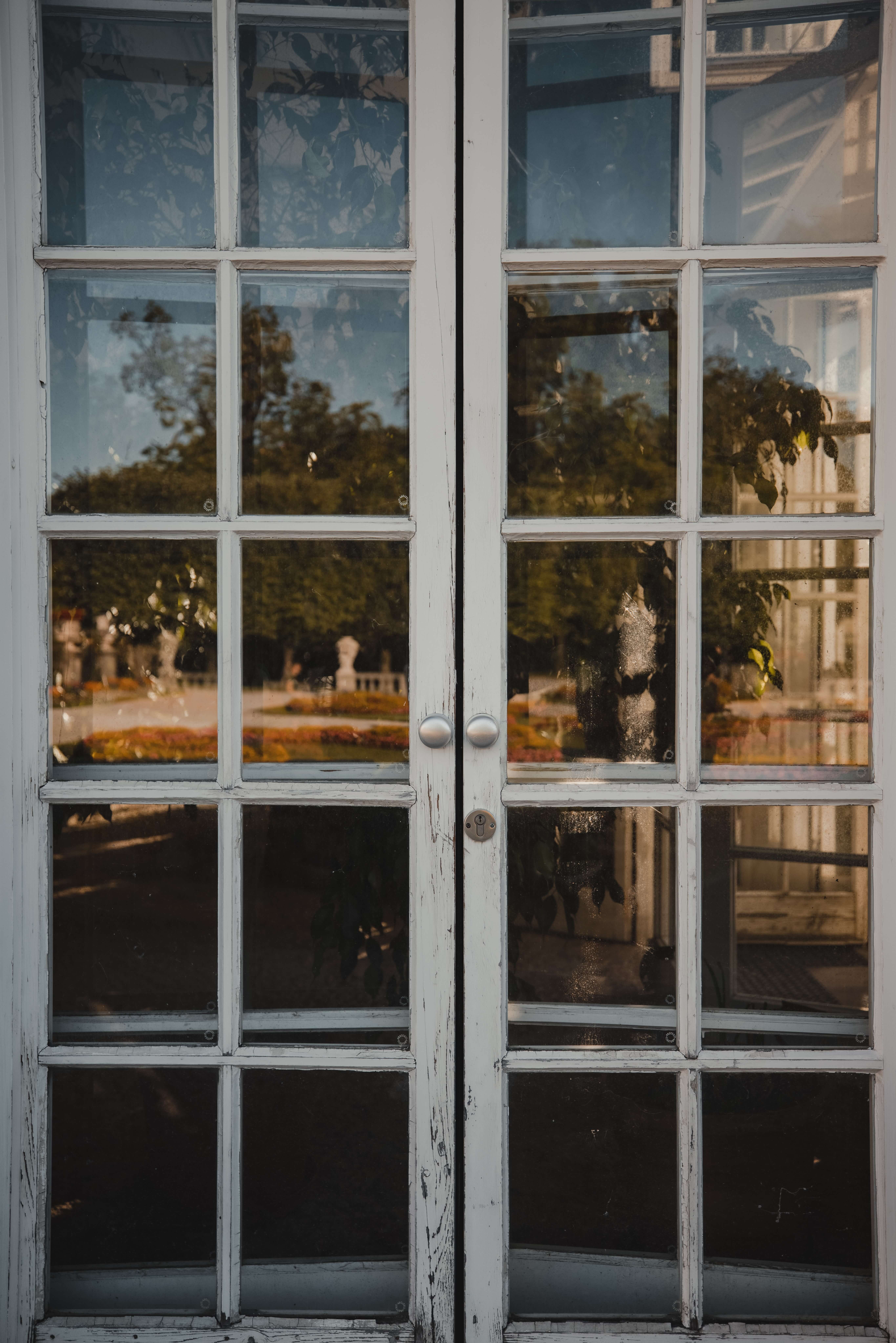 White, faded French Doors
