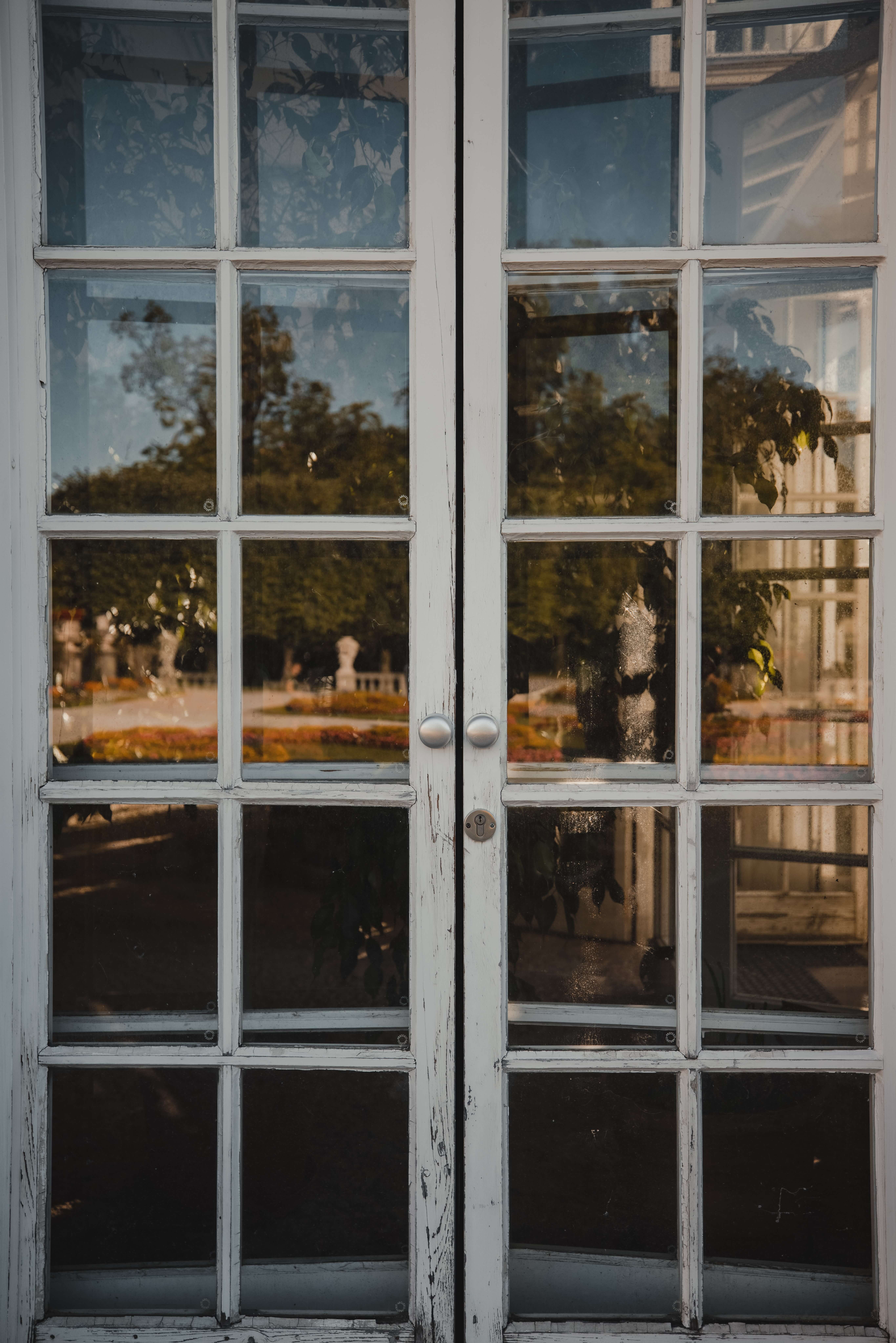 White, faded French Doors