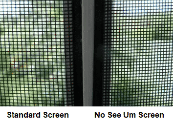 Standard window screen and no see um screen side by side