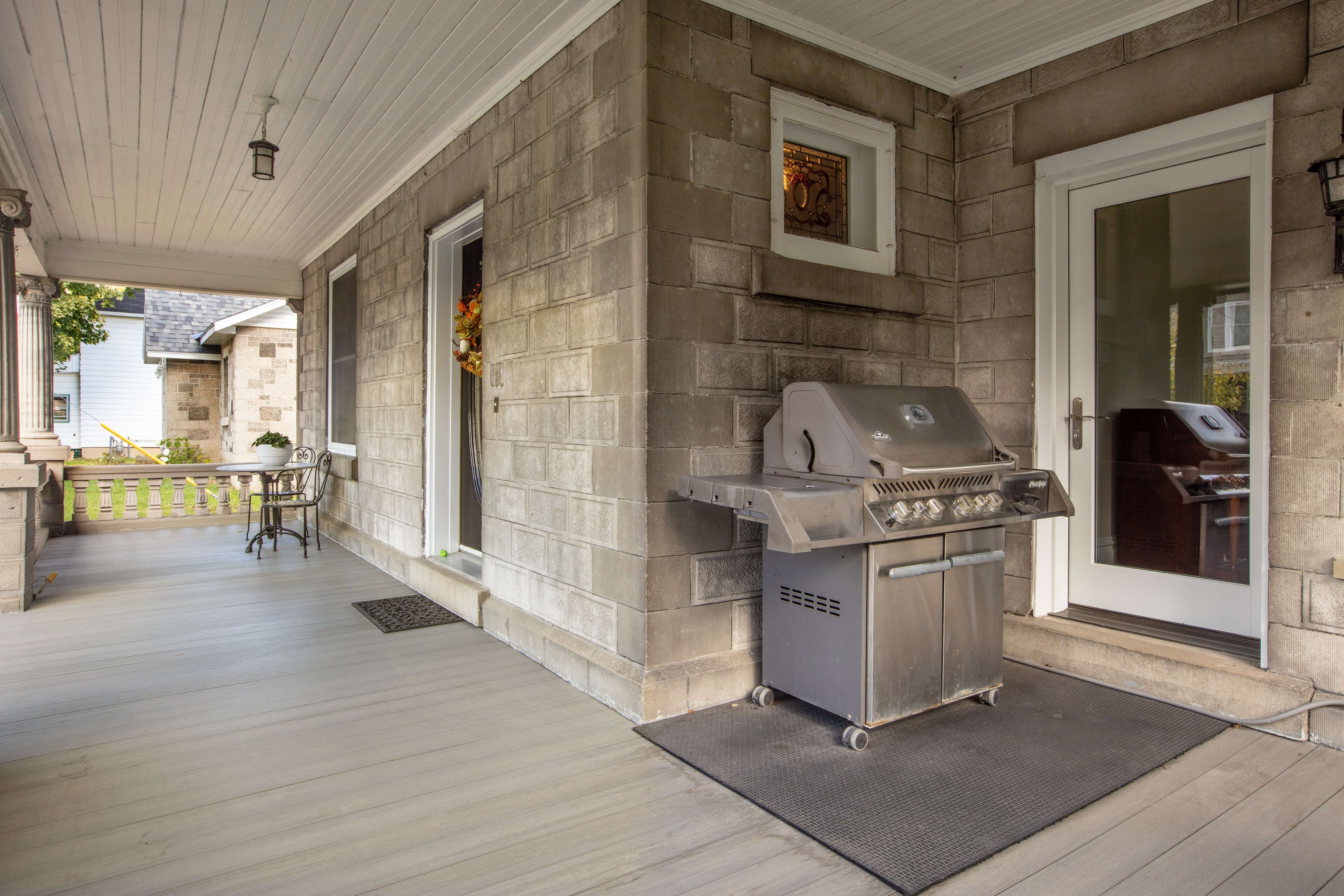 Open patio with grill