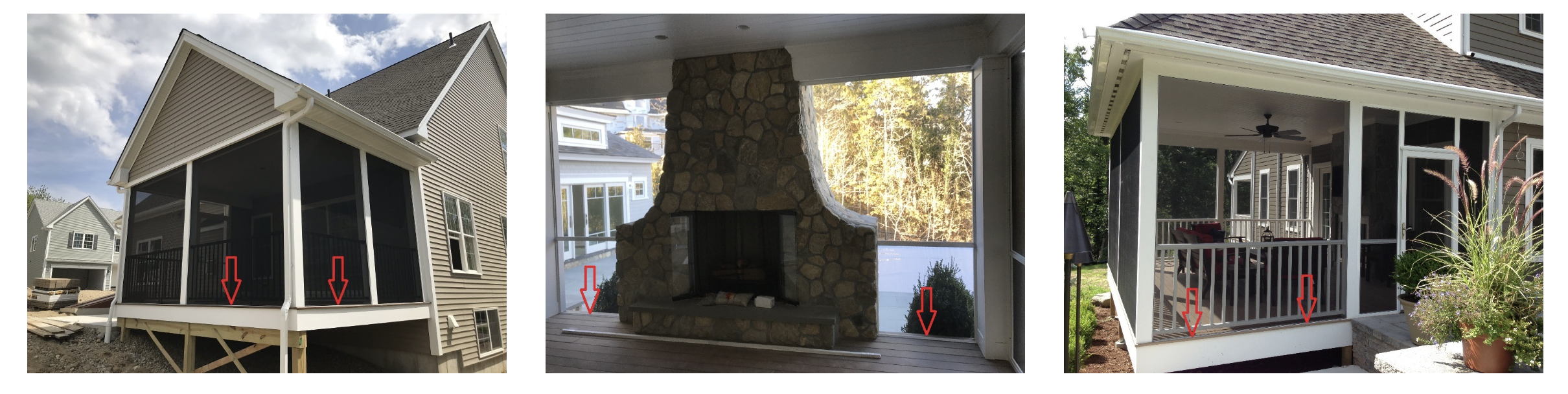 Porches with wood flooring to show snapp installation